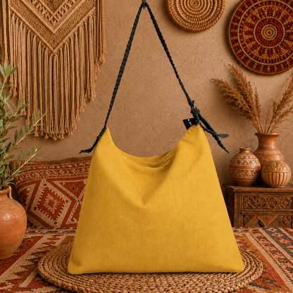 Large Linen Tote Shoulder Bag