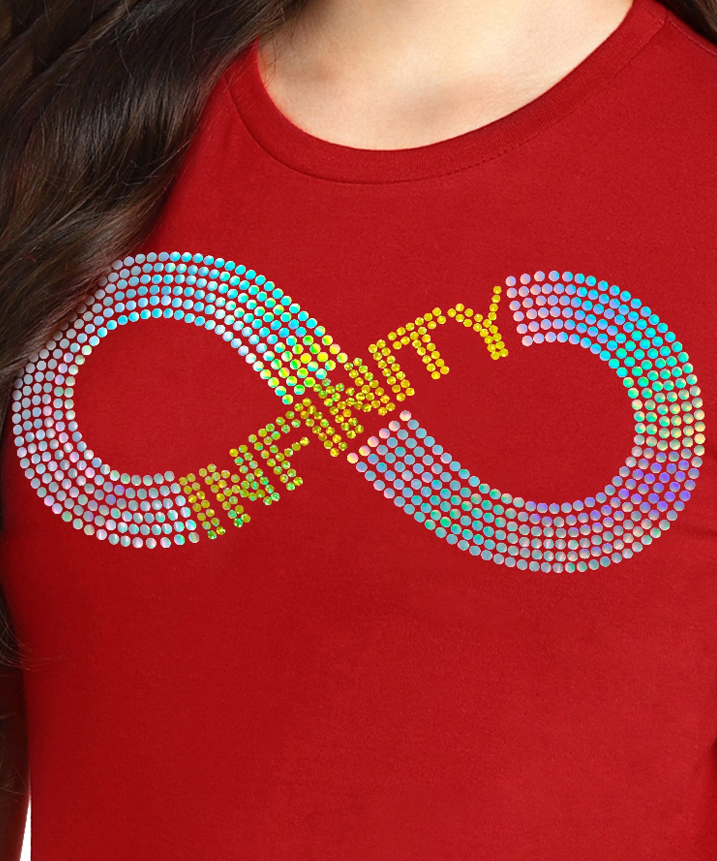 Women Sequins Motifs Embellished Cotton T-shirt