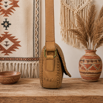 Saddle Crossbody Leather Bag