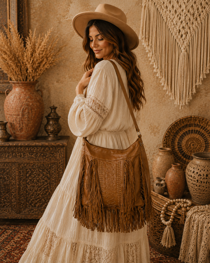 Leather Fringe Handbag