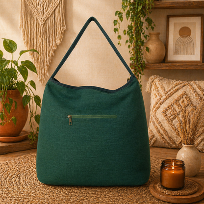 Large Hobo Bag with Suede Leather Strap