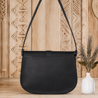 Leather Crossbody Bag with Cargo Pocket