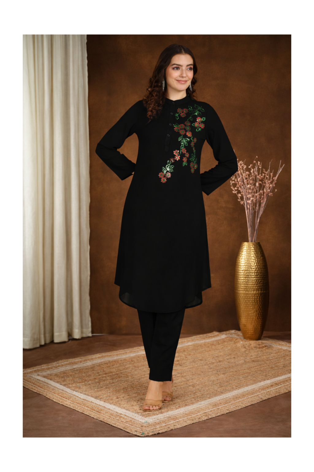Premium Rayon Co-Ord Set for Women with Sequin Work – Stylish Top & Pant Set