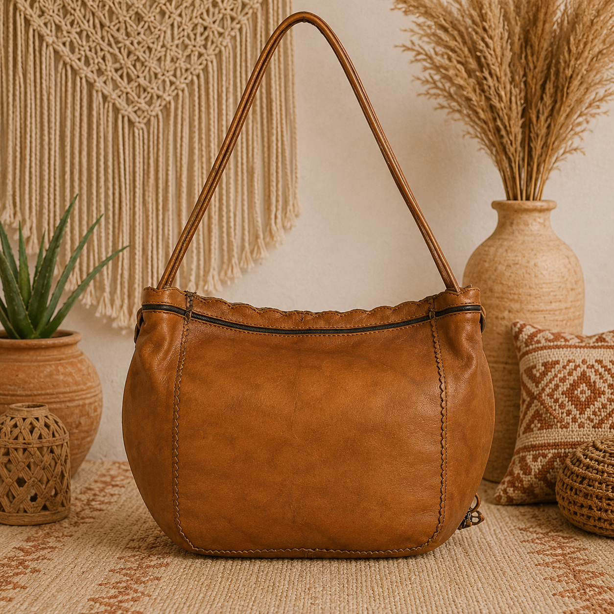 Boho Chic Fringes Leather Bag for Women