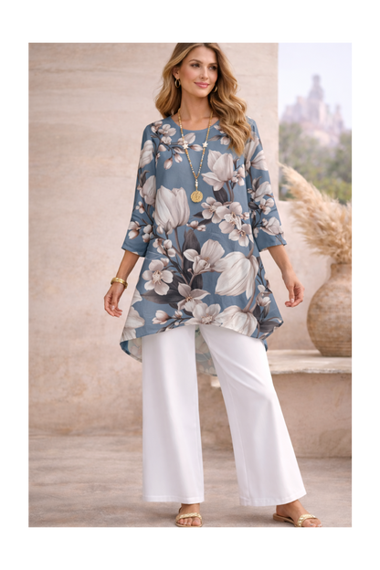 🌸 Stylish Spandex Floral Top & Pant Set