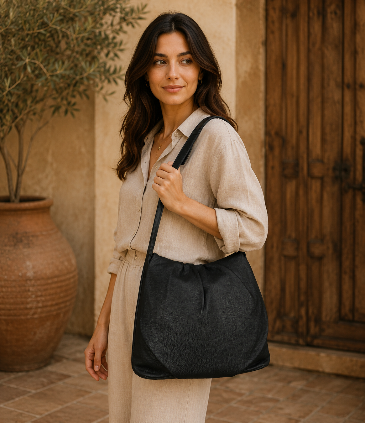Rustic  Leather Crossbody Bag