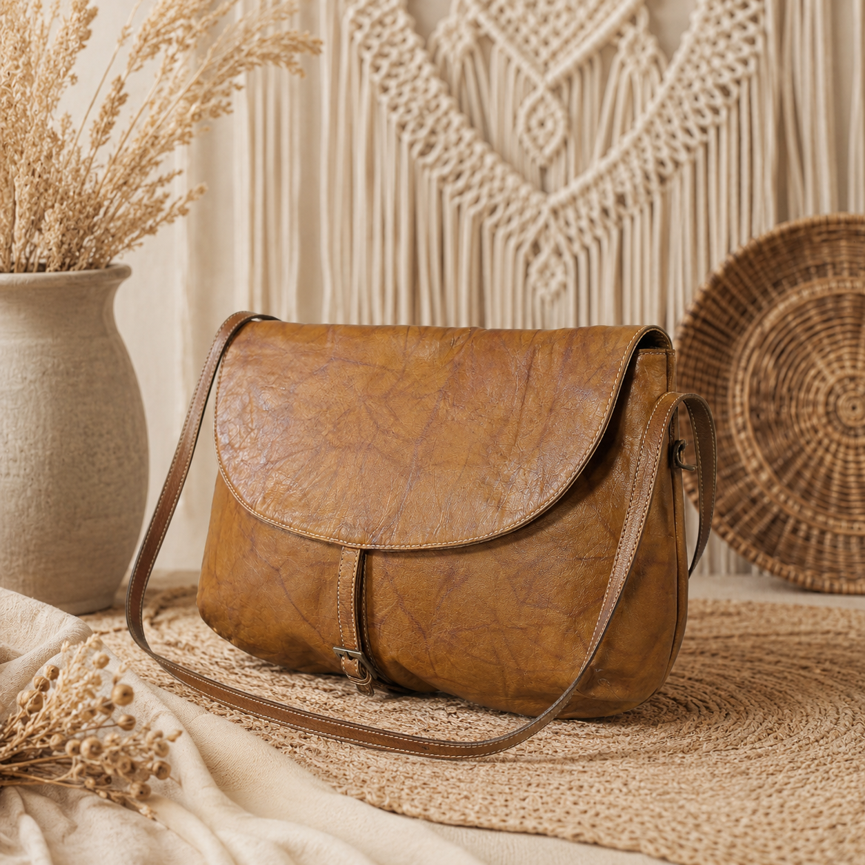 Flap Leather Handbag