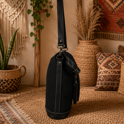 Suede Leather Tote Bag