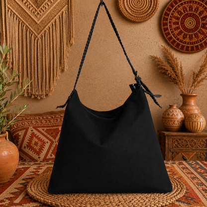 Large Linen Tote Shoulder Bag
