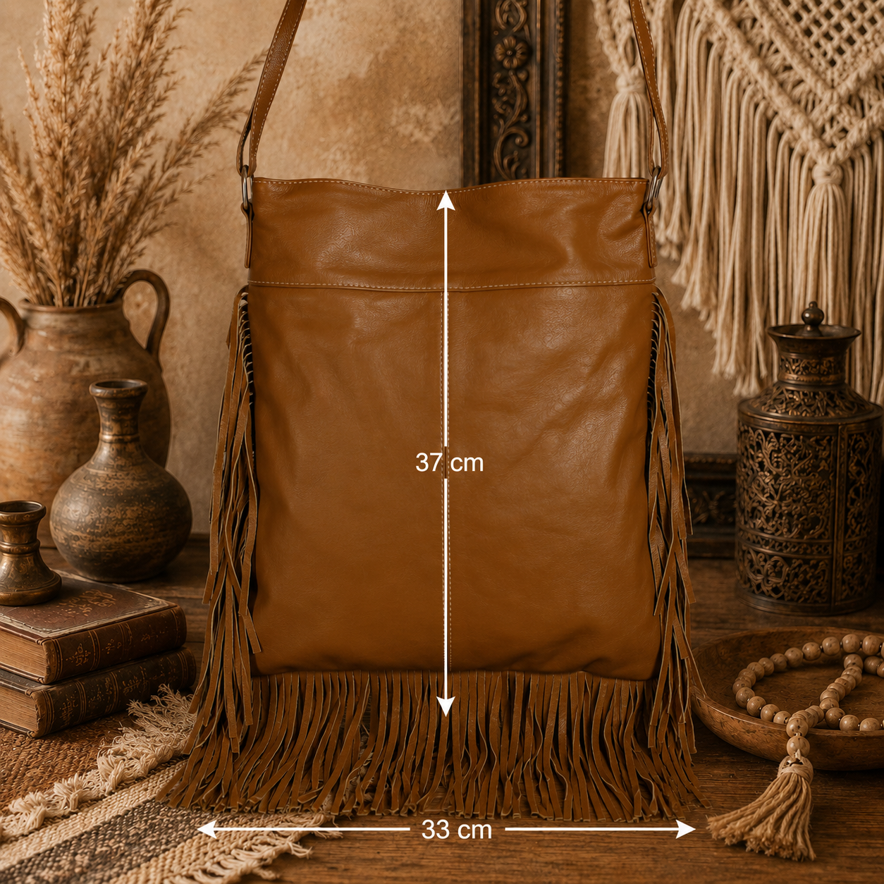 Leather Fringe Handbag