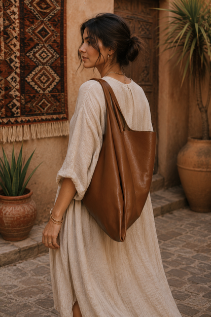 Terra Luxe Oversized Leather Tote
