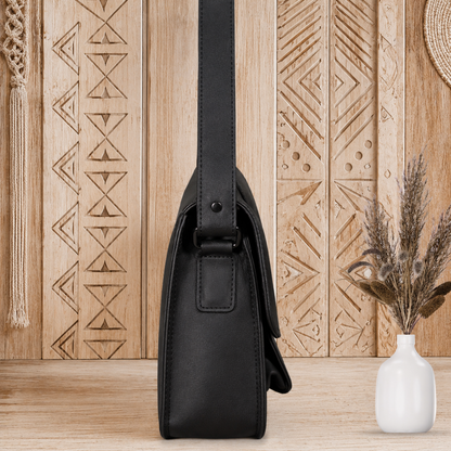 Leather Crossbody Bag with Cargo Pocket