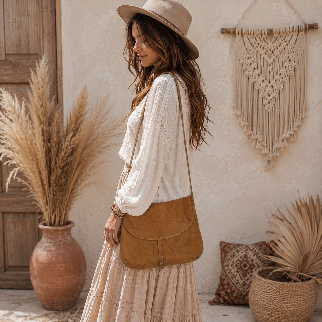 Flap Leather Handbag