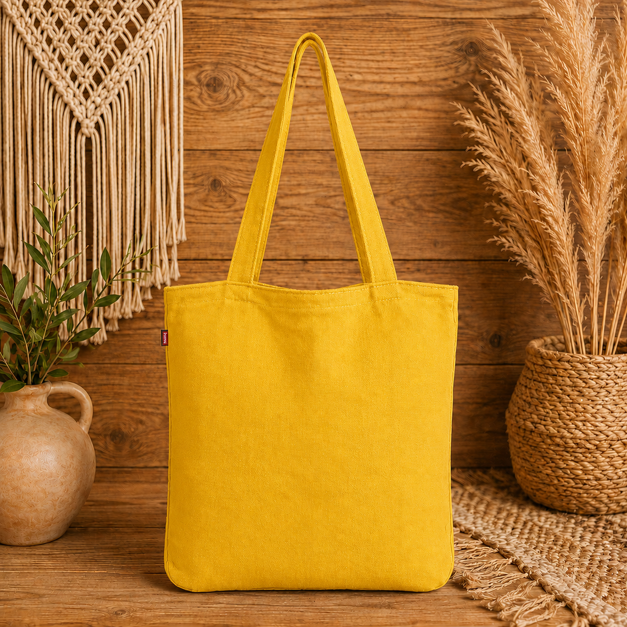 Large Linen Shoulder Tote Bag with Bow
