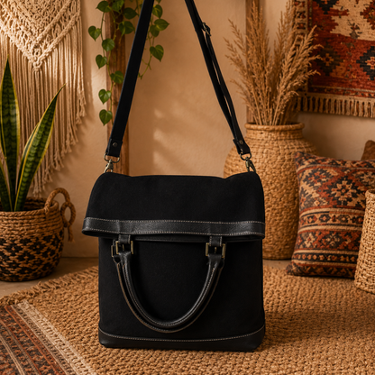 Suede Leather Tote Bag