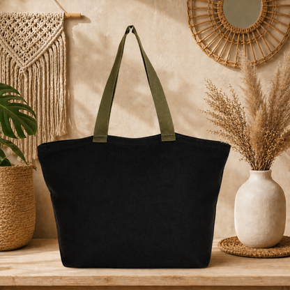 Large Linen Shoulder Tote Bag