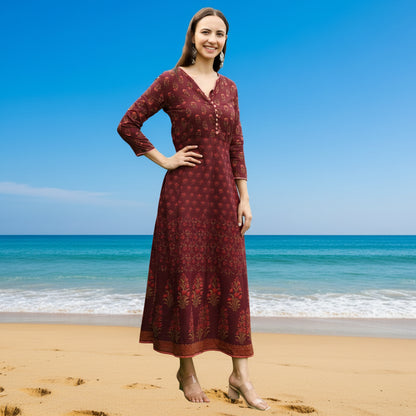 Ethnic Printed Cotton Tunic for Women