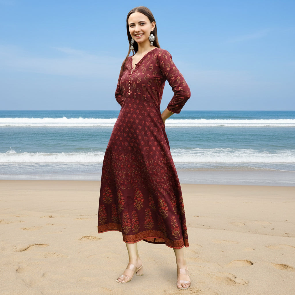 Ethnic Printed Cotton Tunic for Women
