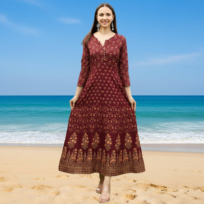 Ethnic Printed Cotton Tunic for Women