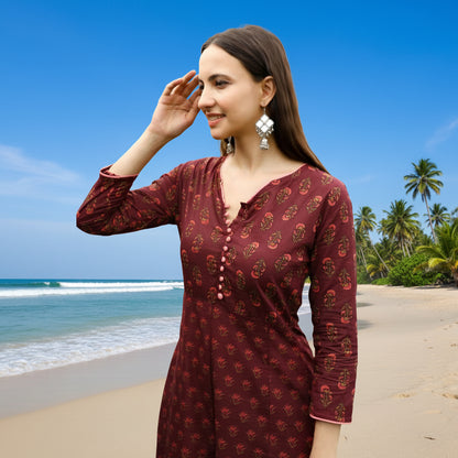 Ethnic Printed Cotton Tunic for Women