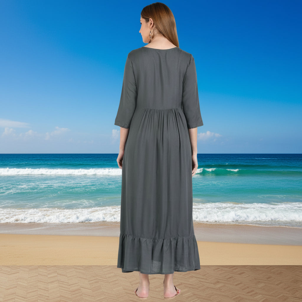 ✨ Embroidered Rayon Resortwear Tunic
