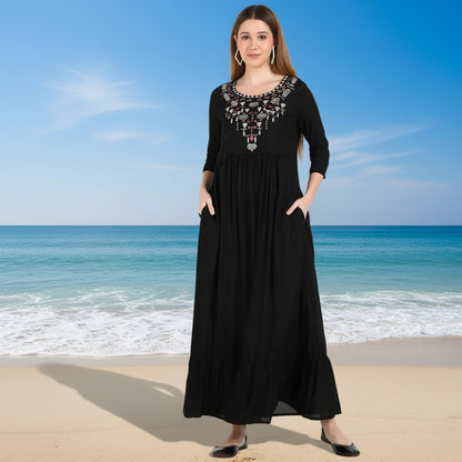 ✨ Embroidered Rayon Resortwear Tunic