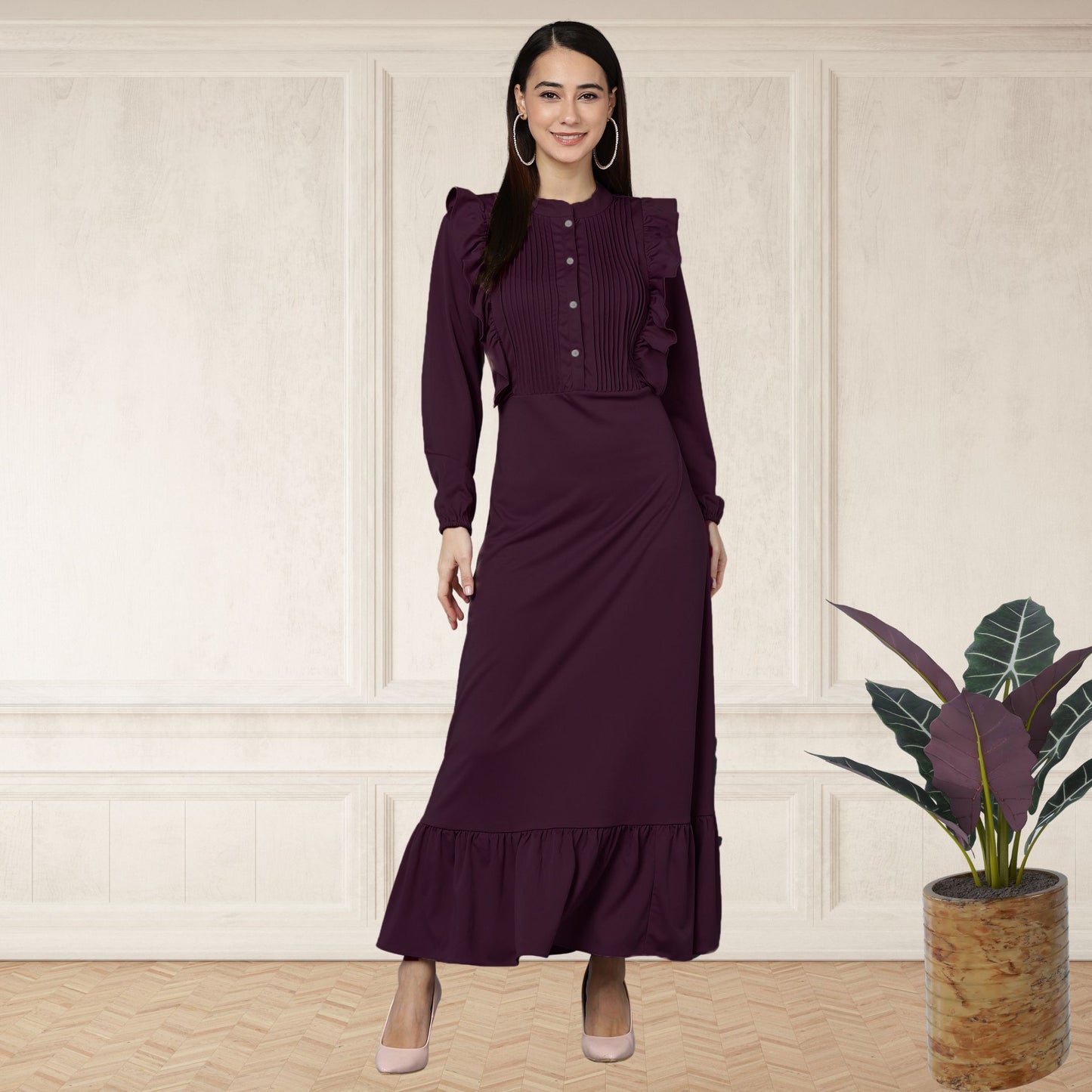Women’s Spandex Frilled Dress