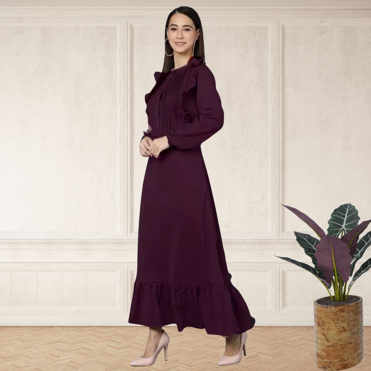 Women’s Spandex Frilled Dress