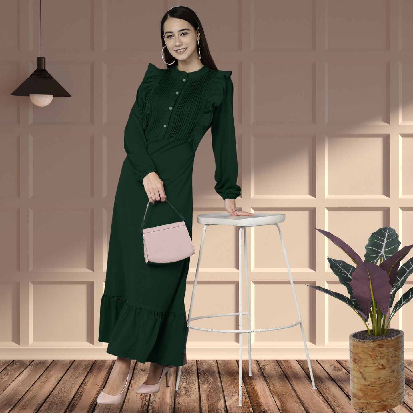 Women’s Spandex Frilled Dress