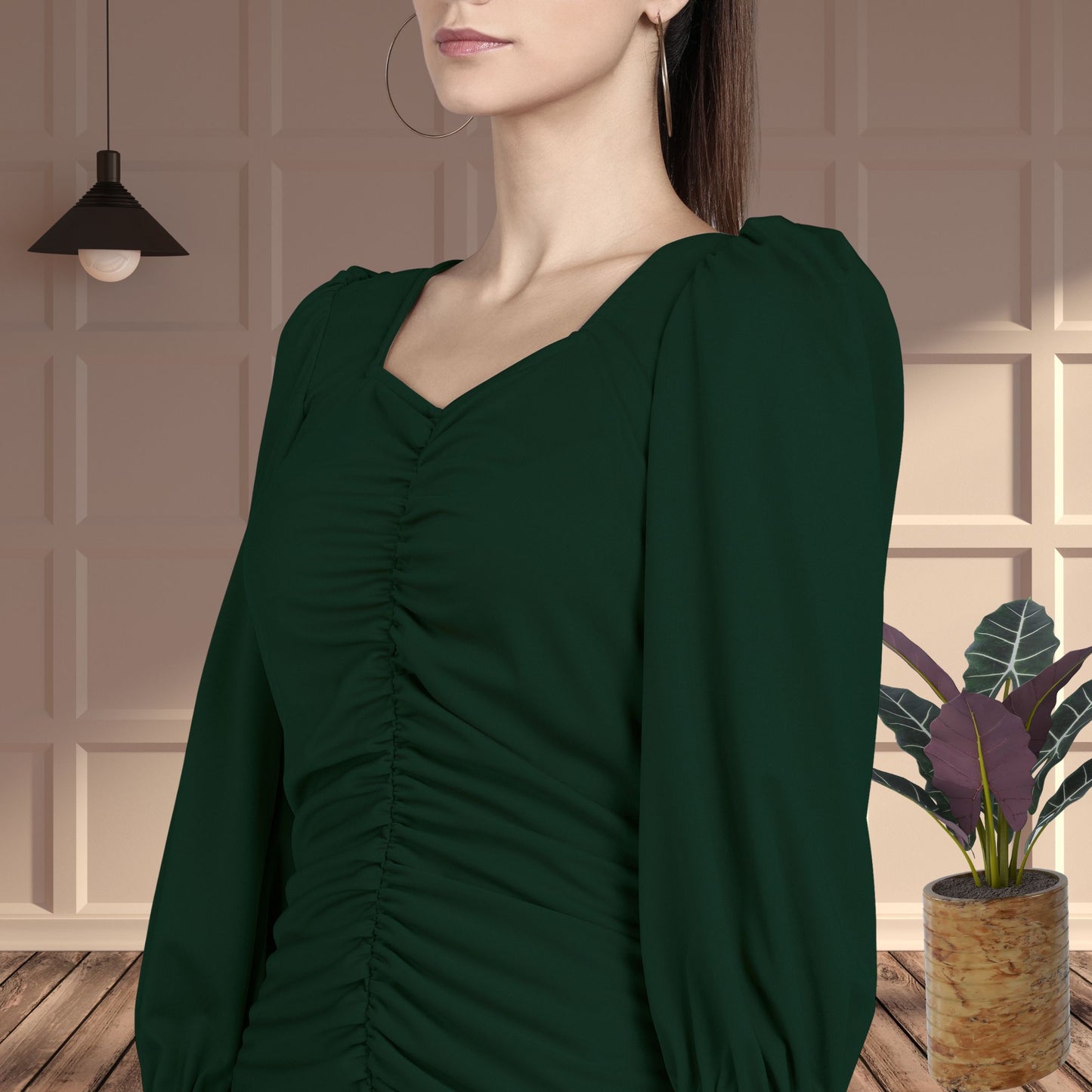 Women’s Spandex Ruched Bodycon Dress