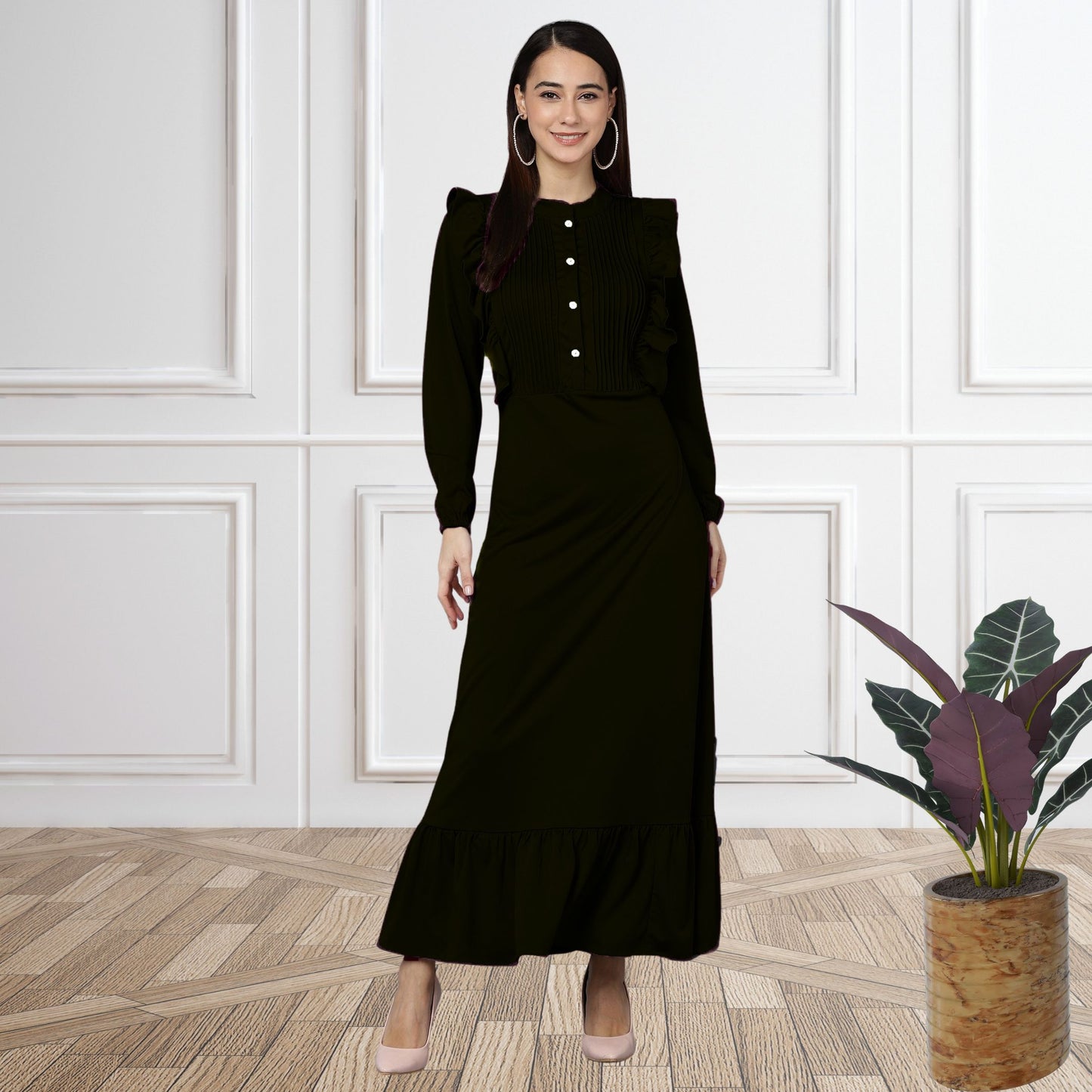 Women’s Spandex Frilled Dress