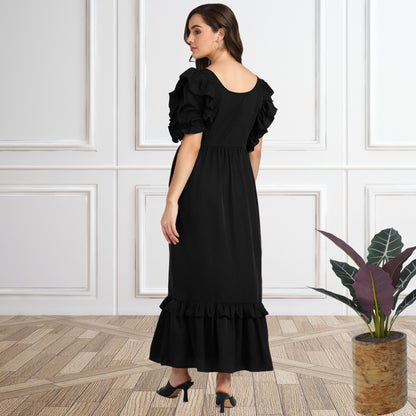 Women’s Frilled Maxi Spandex Dress