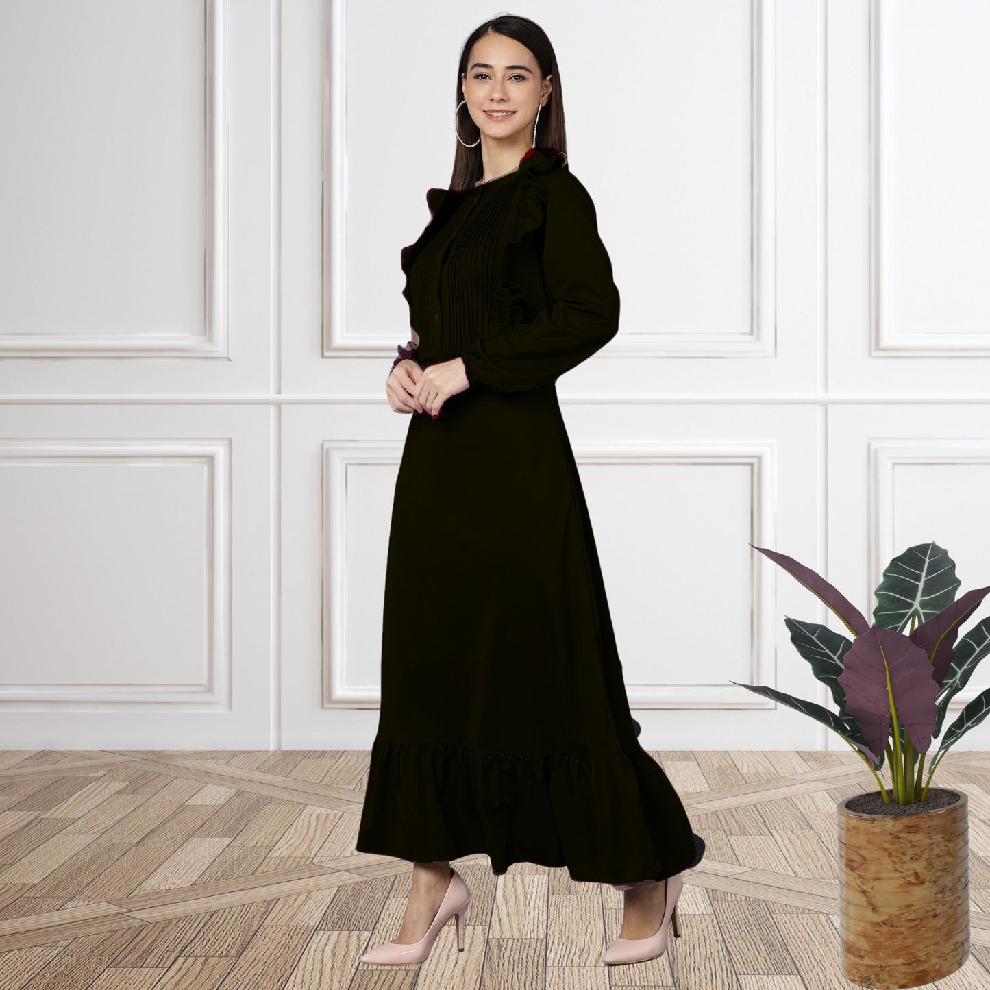 Women’s Spandex Frilled Dress