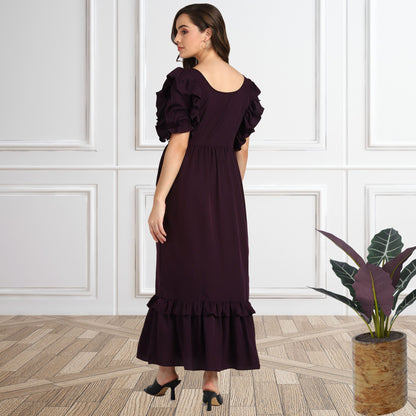 Women’s Frilled Maxi Spandex Dress