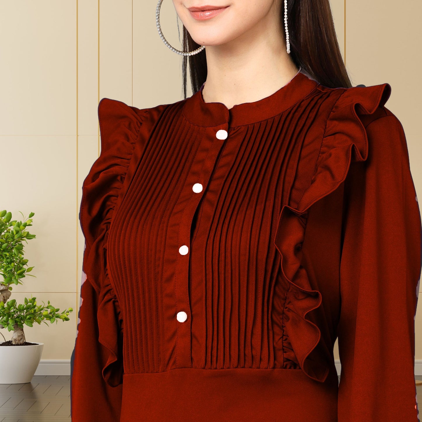 Women’s Spandex Frilled Dress