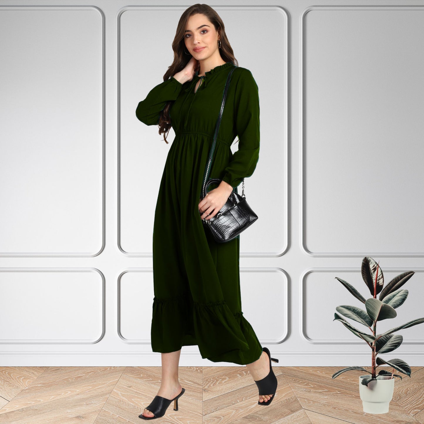 Women’s Fit & Flare Spandex Maxi Dress