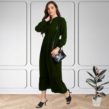Women’s Fit & Flare Spandex Maxi Dress