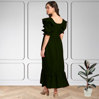 Women’s Frilled Maxi Spandex Dress
