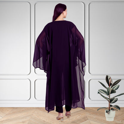 Premium Sequins Motifs Embellished Kaftan Style Top with Coordinated Pants