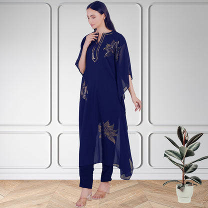 Women's Sequin Motif Embellished Georgette Kaftan Set
