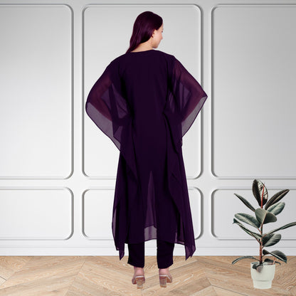 Women's Sequin Motif Embellished Georgette Kaftan Set