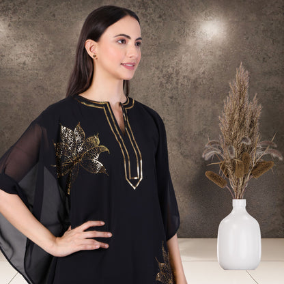 Women's Sequin Motif Embellished Georgette Kaftan Set