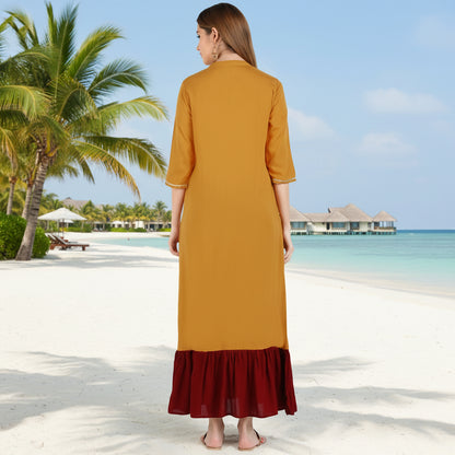 ✨ Geometric Embroidered Rayon Resortwear Tunic