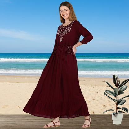 ✨ Embroidered Rayon Resortwear Tunic