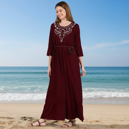 ✨ Embroidered Rayon Resortwear Tunic
