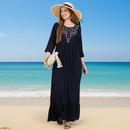 ✨ Embroidered Rayon Resortwear Tunic