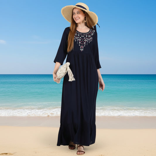 ✨ Embroidered Rayon Resortwear Tunic