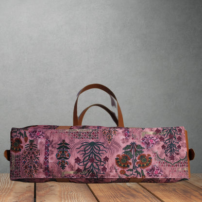 ETHNIC JAIPURI FLORAL MOTIFS PRINTED CANVAS OFFICE TOTE BAG