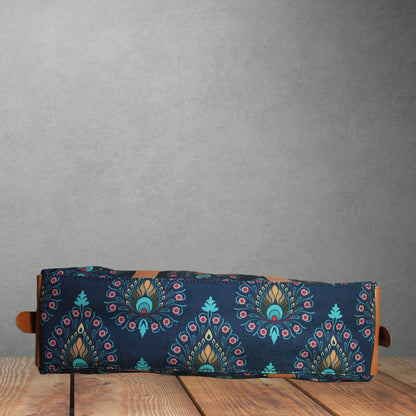 PEACOCK FEATHER PRINT OFFICE TOTE BAG