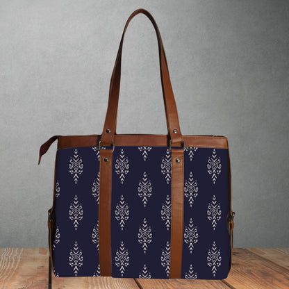 ETHNIC SMALL PAISLEY PRINT OFFICE TOTE BAG